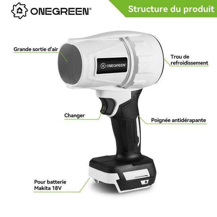Akku-Laubbläser - ONEVAN - ONEVAN - 21V - 900W - Bürstenloser Motor