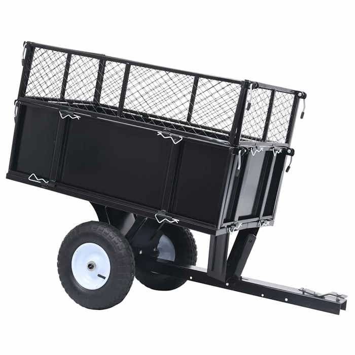 Remolque basculante vidaXL para cortacésped, capacidad de carga de 150 kg.