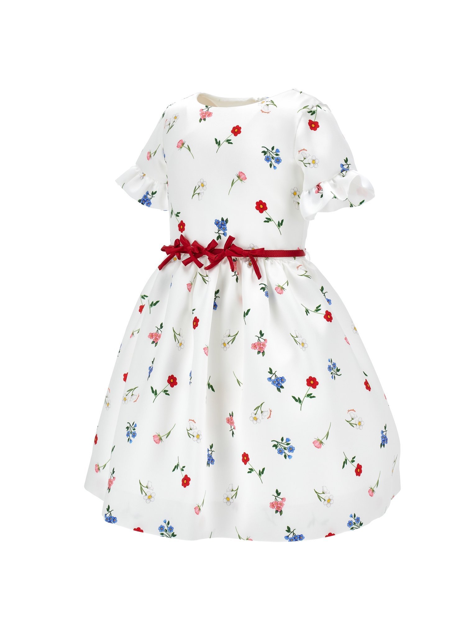 Monnalisa GARDEN PARTY MIKADO JURK MET BOTANISCHE PRINT - Cocktailjurk / Feestjurk - crème/multicolor