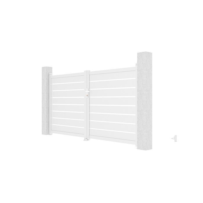 Portail battant - Casanoov - VOGEL - 3m H.161cm - Blanc - Aluminium