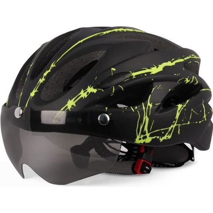 Casque de vélo - SURENHAP - Léger - Visière - Réglable - 54-64 cm - Vert noir