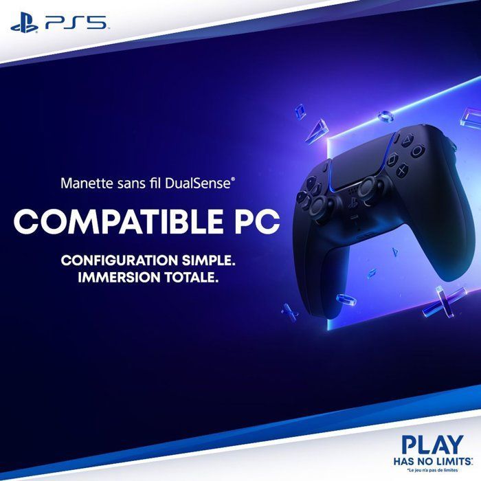 Controller wireless DualSense® – Nero mezzanotte – Con cavo USB per PC
