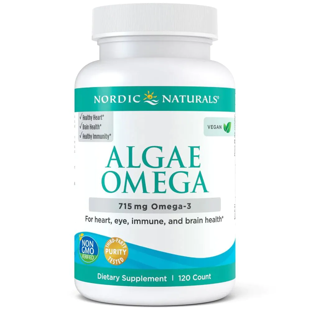 Nordic Naturals Algae Omega 715 mg, Kwasy omega-3 ze źródeł roślinnych, Kapsułki
