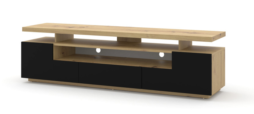 Szafka RTV EVA 180 dąb artisan / czarny mat