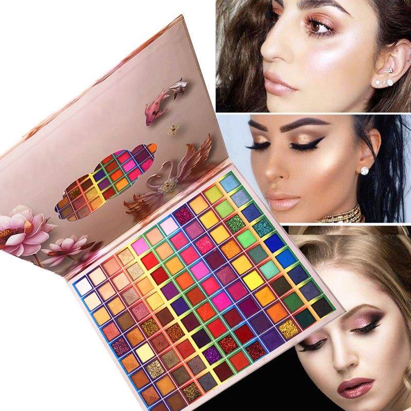 99 Fards à paupières nacrés, maquillage mat à paillettes, poudre pailletée, sequins, application facile sans résidus, waterproof, longue tenue