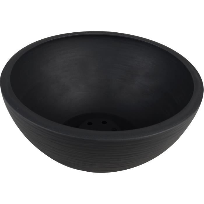 Pot vasque Ø 25 cm - EDA - Graphit Up - 3,3 L - Intérieur / Extérieur - Ø 24,5 x H. 10,5 cm - Gris Anthracite