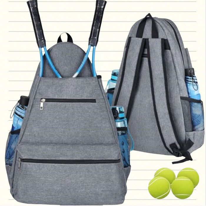 Mochila esportiva INF para raquete de tênis, cinza.