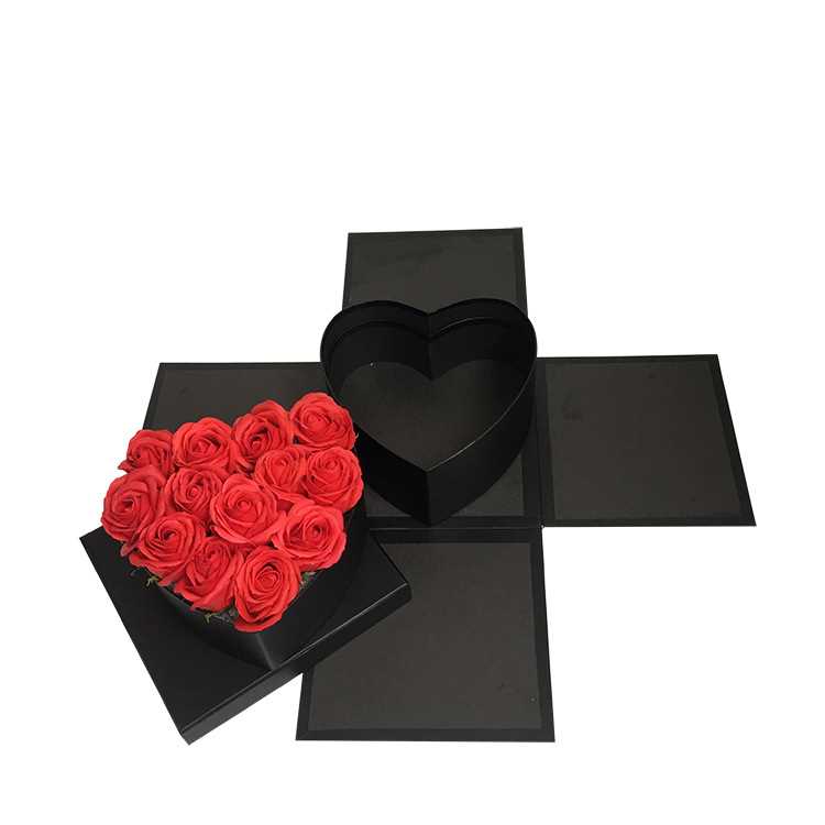 Cajas de regalo de lujo al por mayor para el Día de San Valentín, cajas de regalo con flores para papá, cajas de regalo explosivas de cumpleaños, cajas de regalo sorpresa en forma de corazón para el Día del Padre.