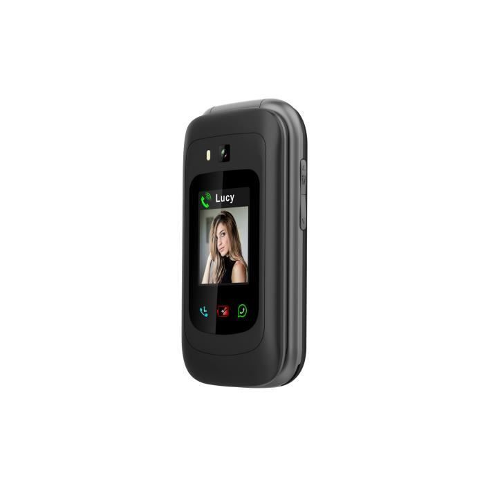 TTFONE TT970 Flip 4G Senior - Tasti grandi, touchscreen, WhatsApp, pulsante SOS, fotocamera da 8 MP (nero)