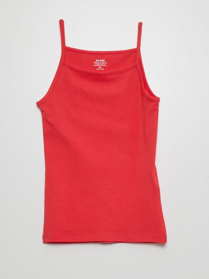 Conjunto de 2 camisetas sin mangas de color liso - ROSA