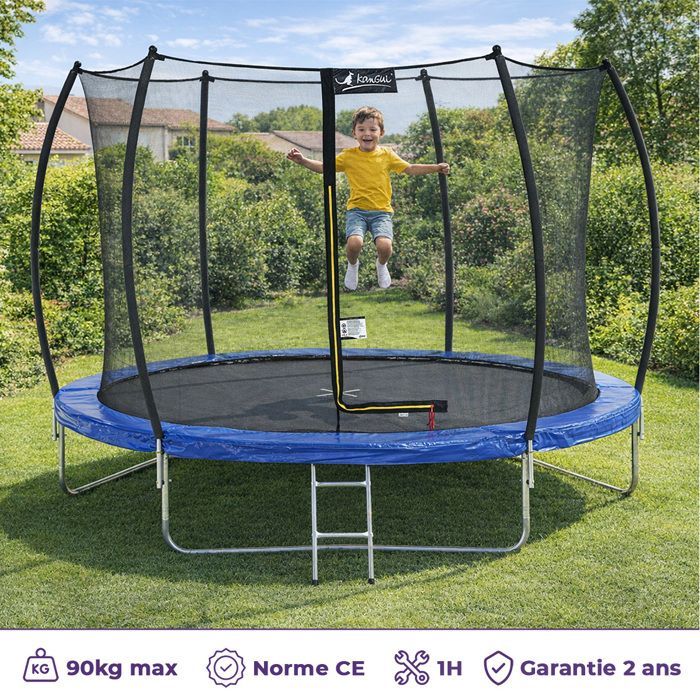 Kangui - Round trampoline Ø300cm with safety net and ladder - Blue - FPR 300