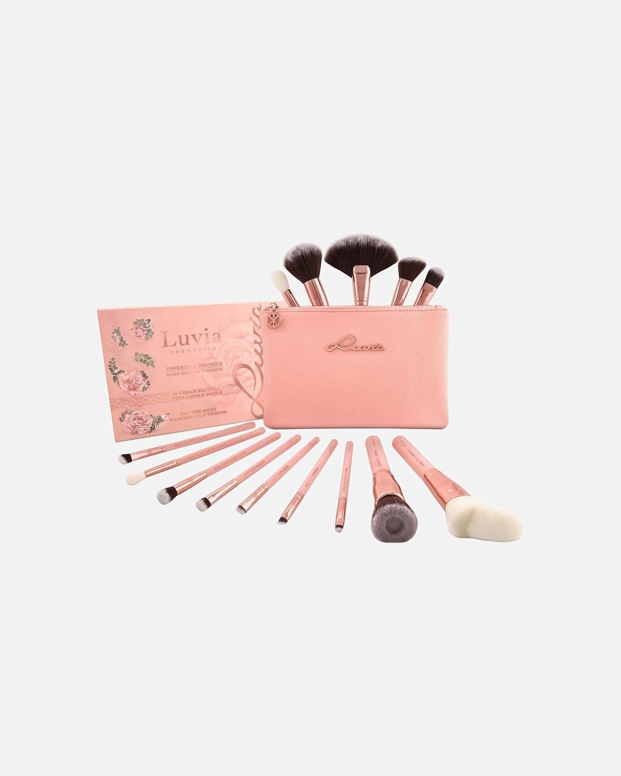 Sada štetcov Luvia Essential Brushes – ružovo-zlatý vintage štýl – 1 kus