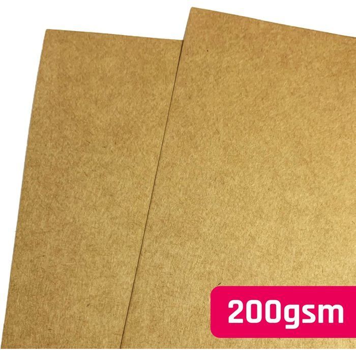 Carta Kraft A5 - TIMBRATA - 50 fogli - 200 g/m² - 21x14,85 cm - Marrone - Finitura opaca