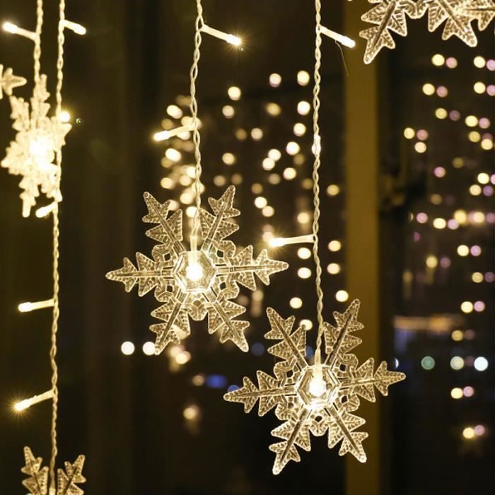 Guirnalda de luces LED multicolor para exteriores de 4 m con forma de copo de nieve.