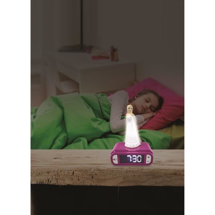 LEXIBOOK Digitale Wekker Nachtlampje - Frozen 2 - 3D Licht en Geluid - Wit en Paars - Kinder