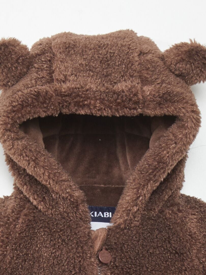 Casaco Sherpa com Capuz - MARROM