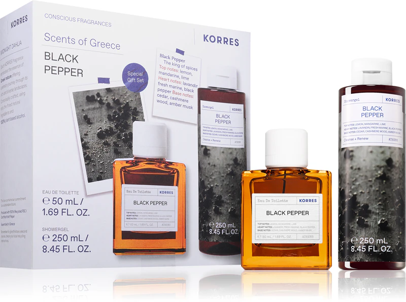 Conjunto de presente Korres Black Pepper para homens