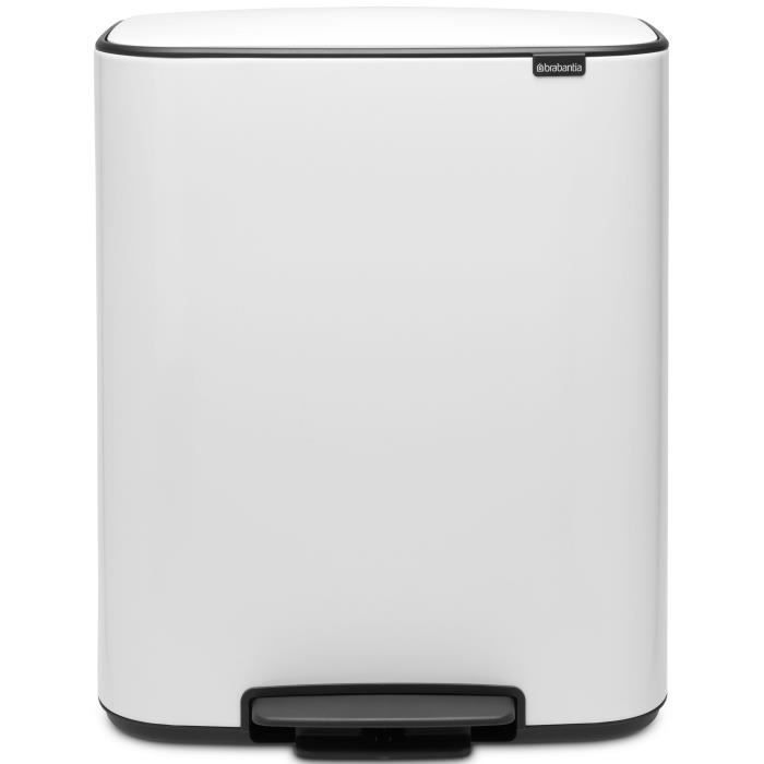 Brabantia Bo Pedal Bin - With 1 Inner Bucket - 60 L - White