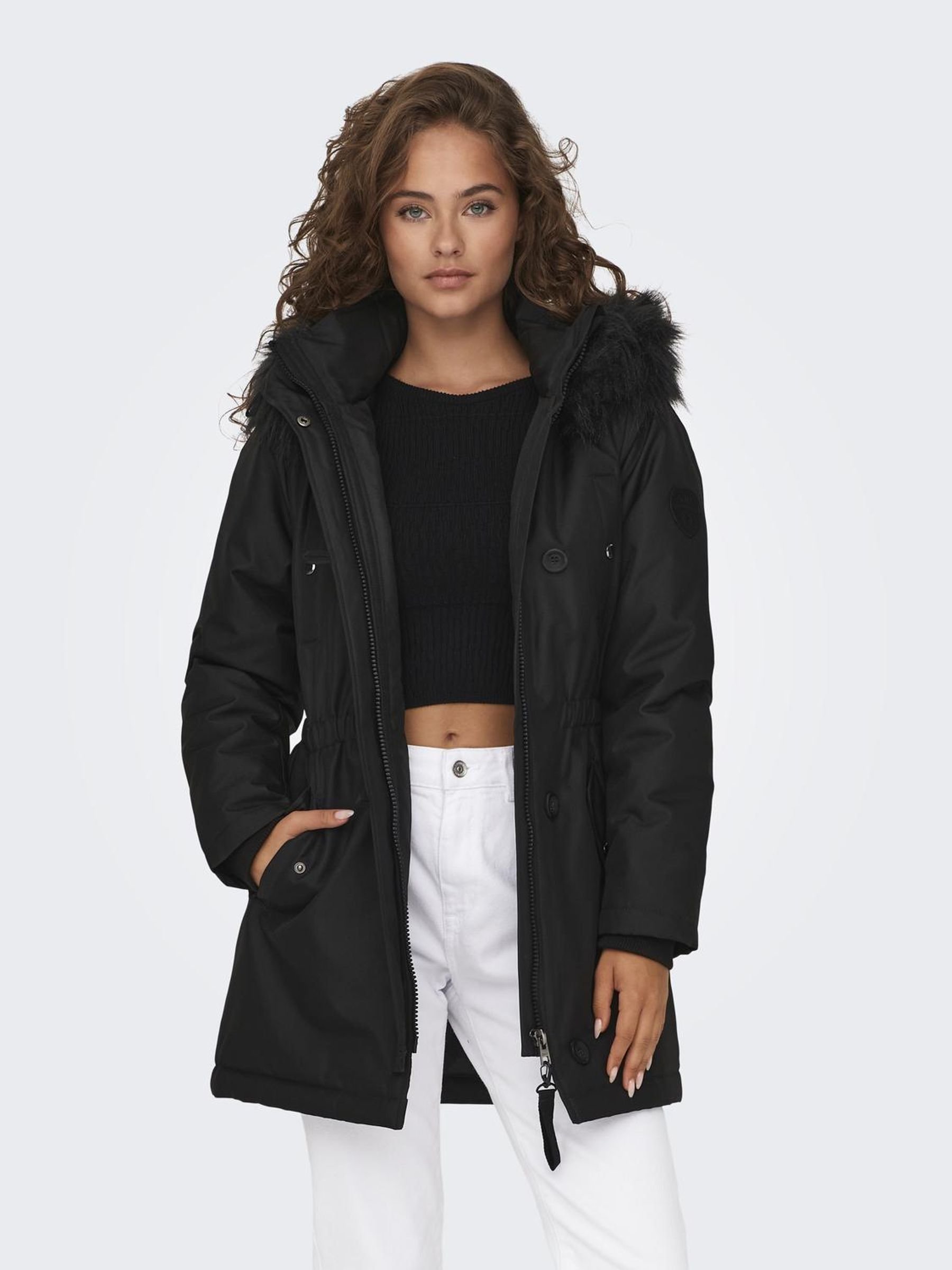 ONLY ONLIRIS LIFE - Winterjas - zwart detail: zwart bont
