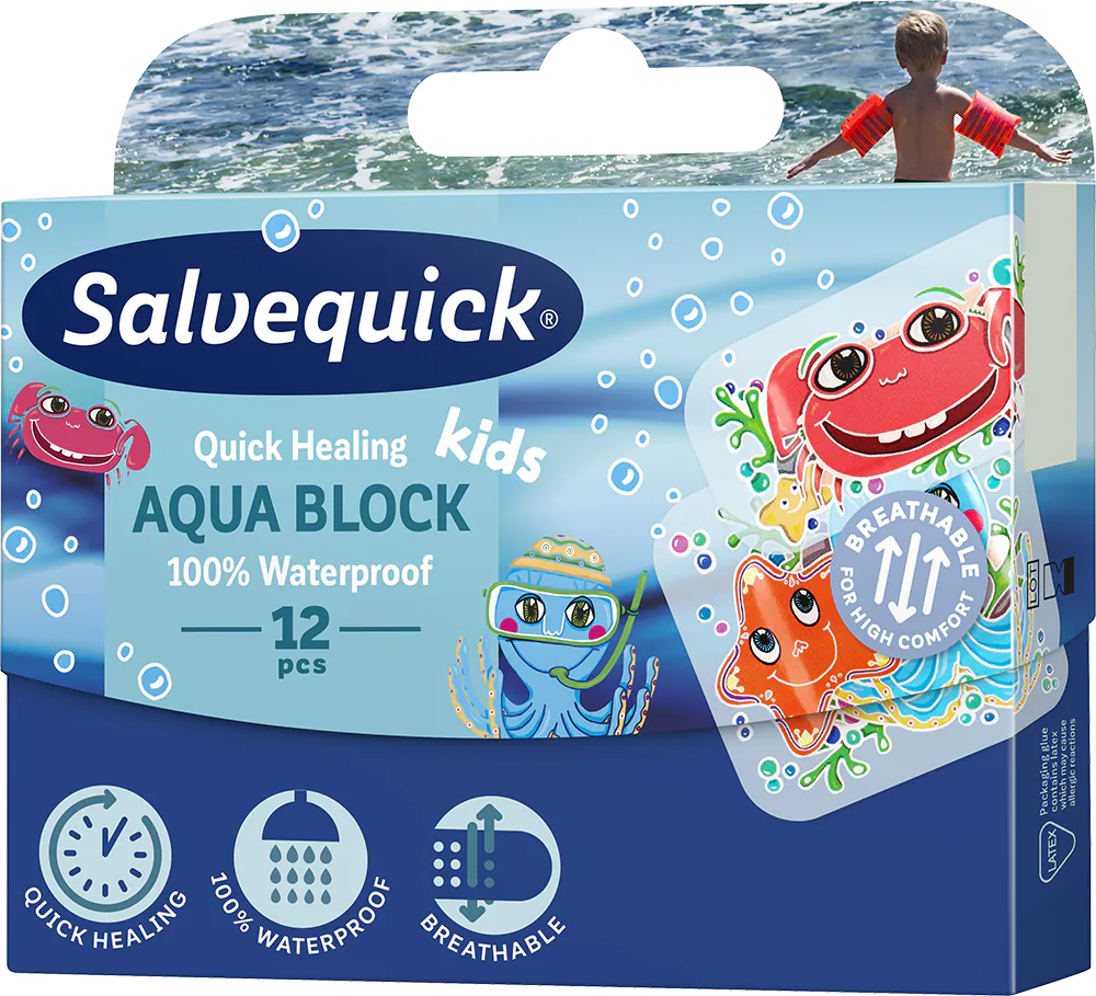 Salvequick Aqua Block Kids, Plastry dla dzieci wodoodporne