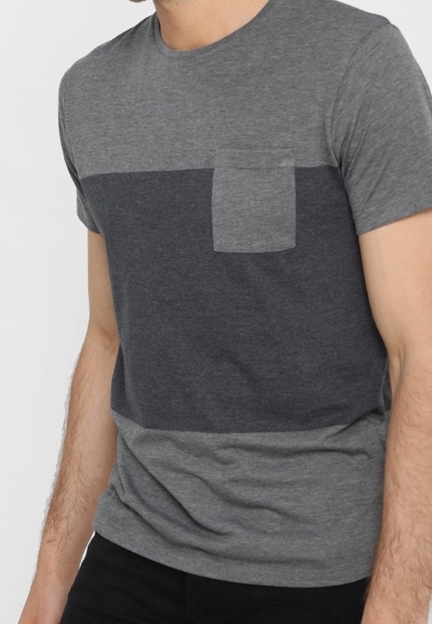 Selected Homme Print T-Shirt - grau