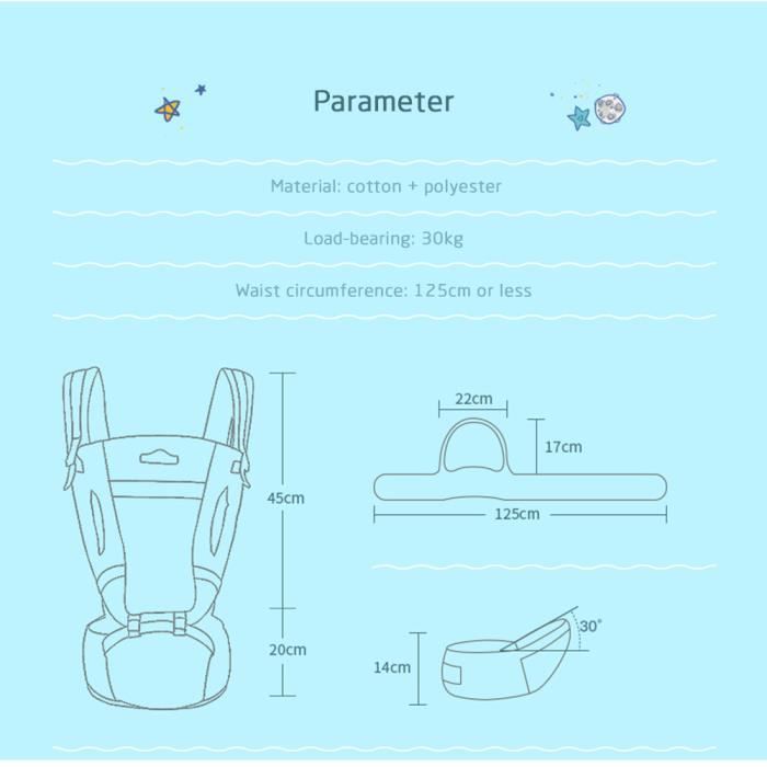 Portabebés 4 en 1 (delantero y trasero), mochila transpirable para senderismo, deportes y vacaciones - Gris