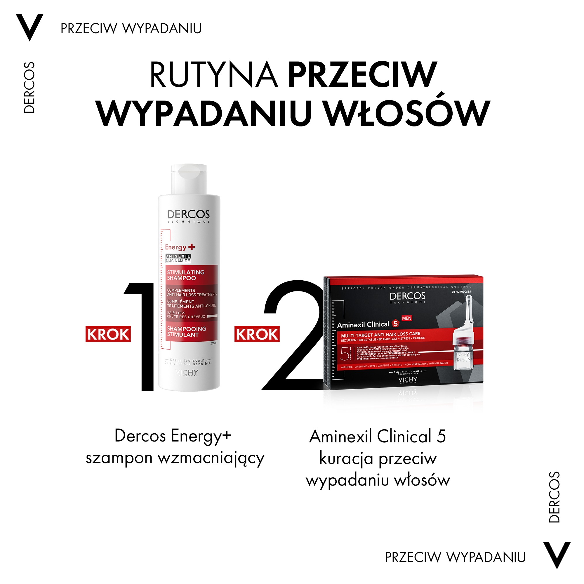 Vichy kompleksais līdzeklis pret matu izkrišanu 6x21ml Dercos Aminexil Clinical
