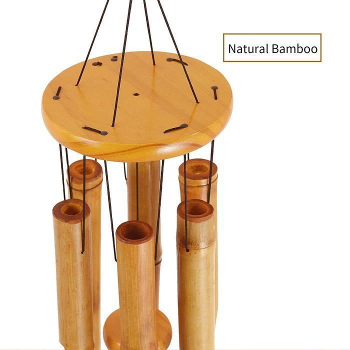 81cm Natural Bamboo Wind Chime - Garden, Patio, Indoor/Outdoor Decoration - Zen and Soothing Design