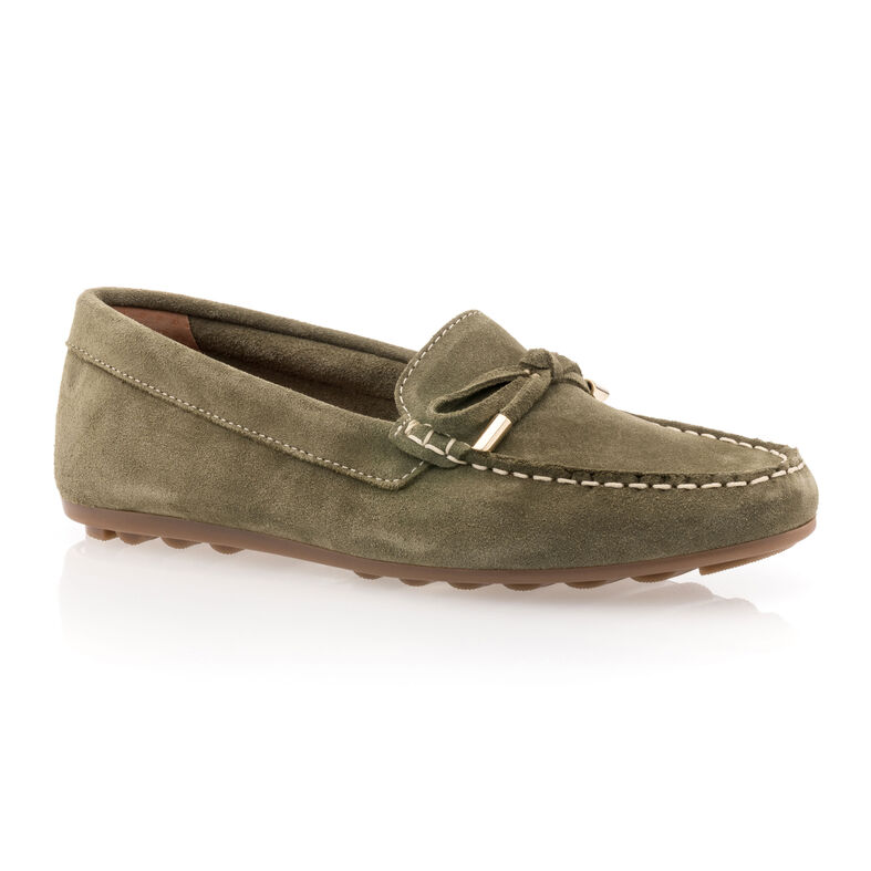 Grüne Damen-Loafer/Bootsschuhe