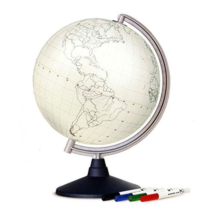 De blanco wereldbol - Inclusief 4 stiften - Eén maat - Meerkleurig