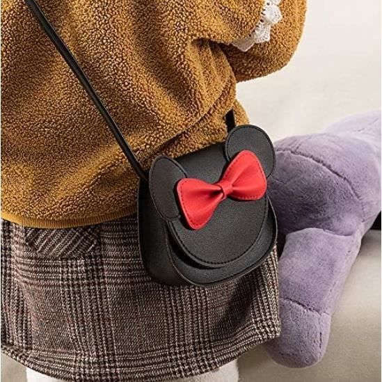 Children's Shoulder Bag - Cute Bow - Black - PU - Small Size