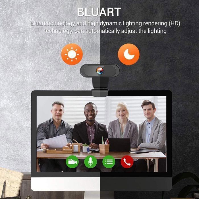 Cámara web 1080P - OTBACT - Full HD - Micrófono con cancelación de ruido - Conexión USB Plug and Play - Compatible con Windows/Mac