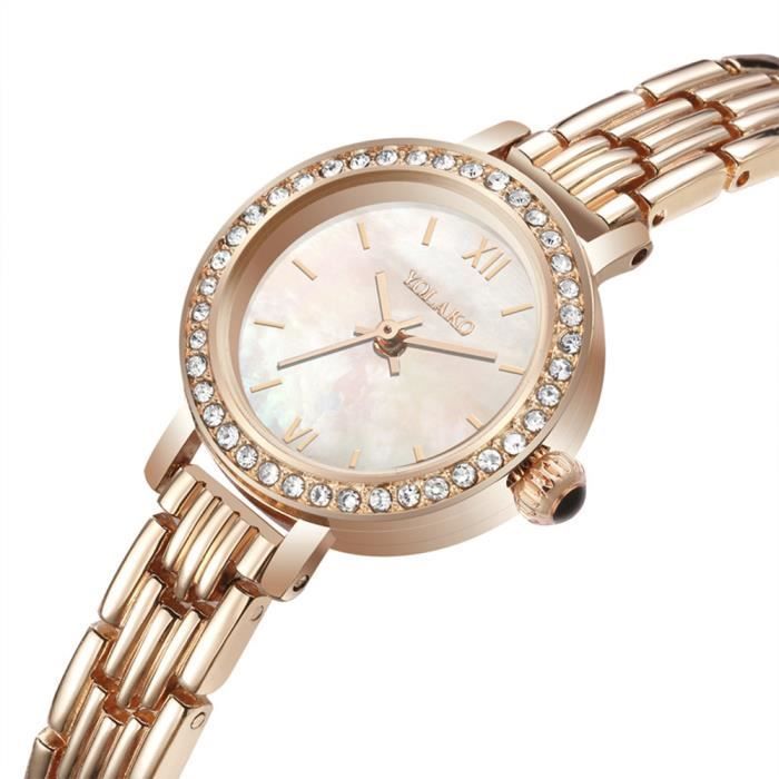 Relógio feminino - RMEGA - Aço - Ouro rosa - Quartzo - Analógico - Cristal mineral antirreflexo