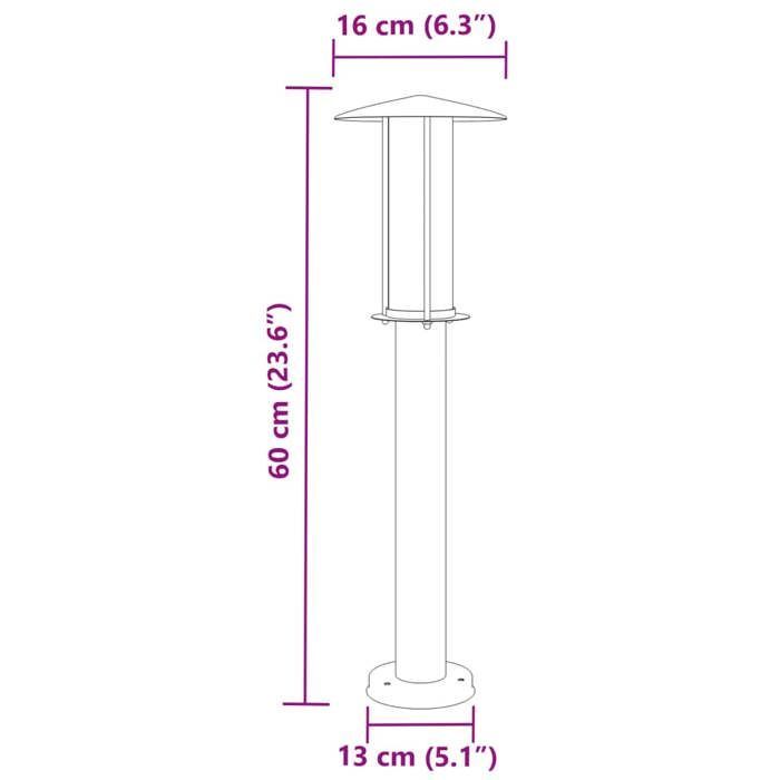 Lámpara de pie para exteriores - HELLOSHOP26 - 60 cm - Acero inoxidable - IP44 - Negra