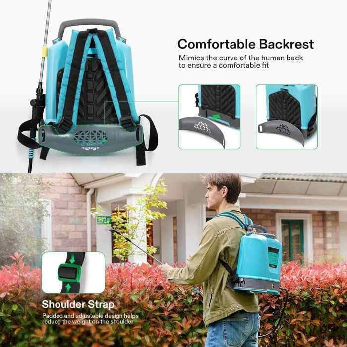 Pulverizador eléctrico de mochila de 10 litros - Alta presión, 6 boquillas - 3 horas de autonomía - Diseño ergonómico - Para jardinería y agricultura