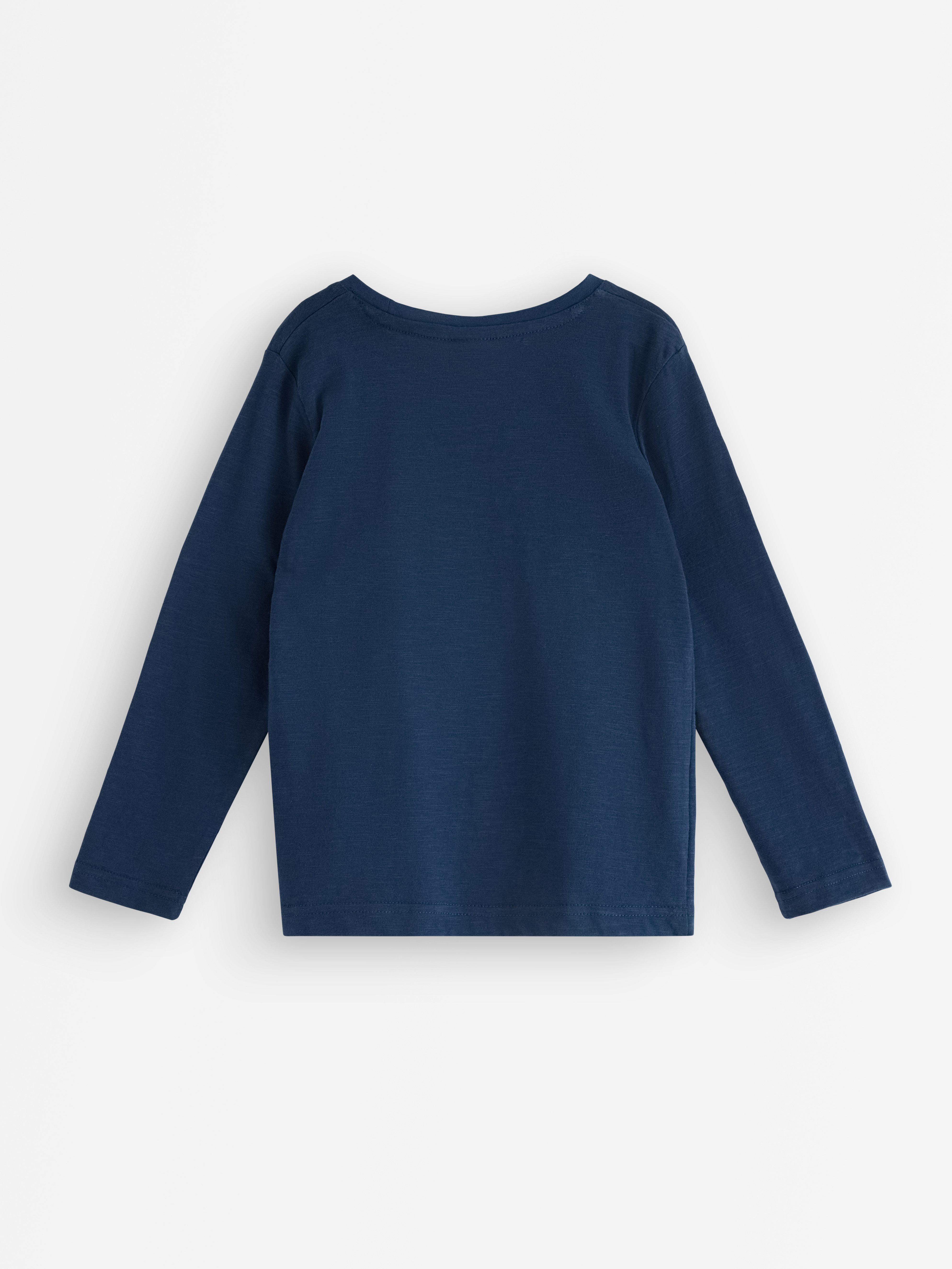 Blusa de manga comprida azul-escura