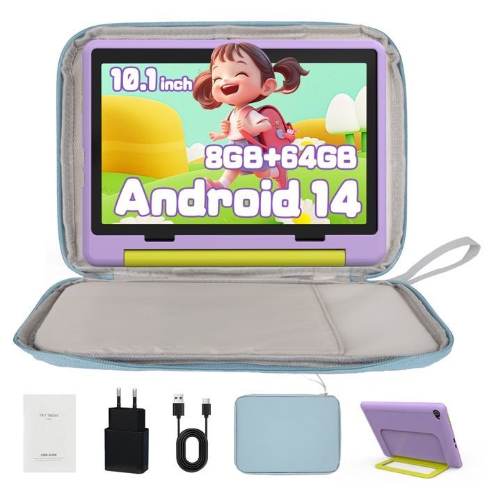 KOTSREN Kinder-Tablet – 10 Zoll – Android 14 – 8 GB RAM – 64 GB