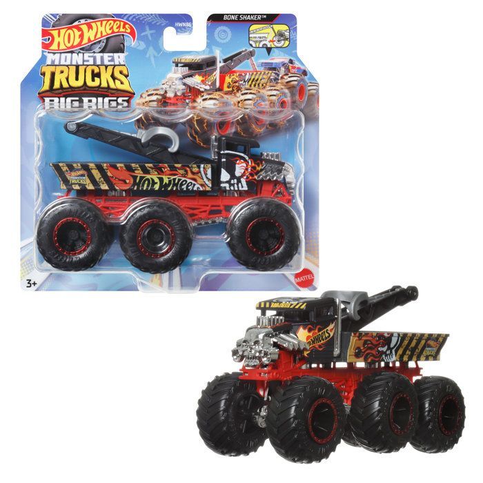 Auto - Hot Wheels - Monstertrucks - Assortiment 1/64 - Meerkleurig - 6 wielen
