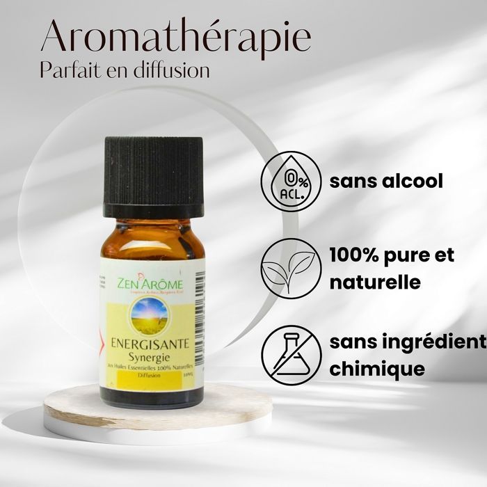 Sinergia di oli essenziali energizzanti 10 ml – Miscela di oli essenziali puri e naturali al 100% – Aromaterapia - Zen'Arôme