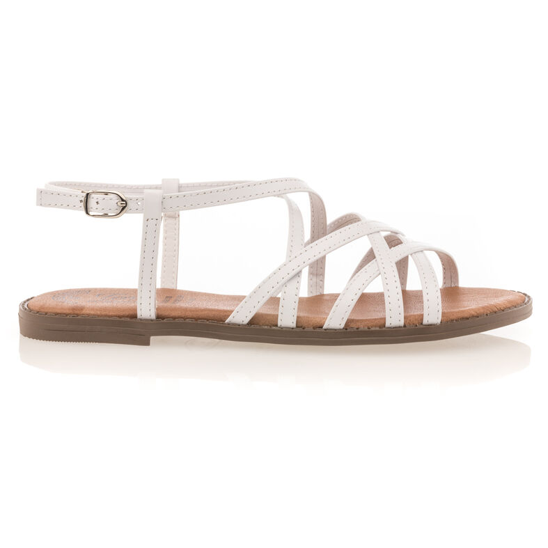 Weiße Damensandalen / Zehenfreie Schuhe