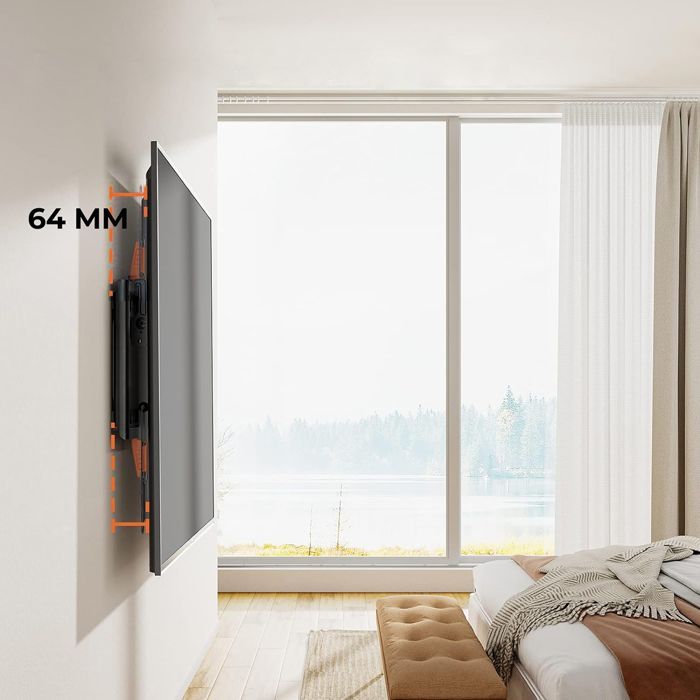 Support TV fixation mural inclinable de 15° pour TV QLED Samsung TQ75Q80C 2023 75