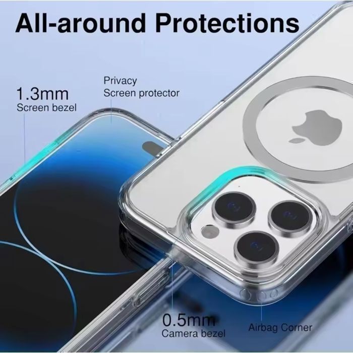 Coque magnétique compatible iPhone 13 / 14, Souple TPU Anti-Choc, Anneau Aimanté Intégré, Protection Appareil Photo ABCduWeb®
