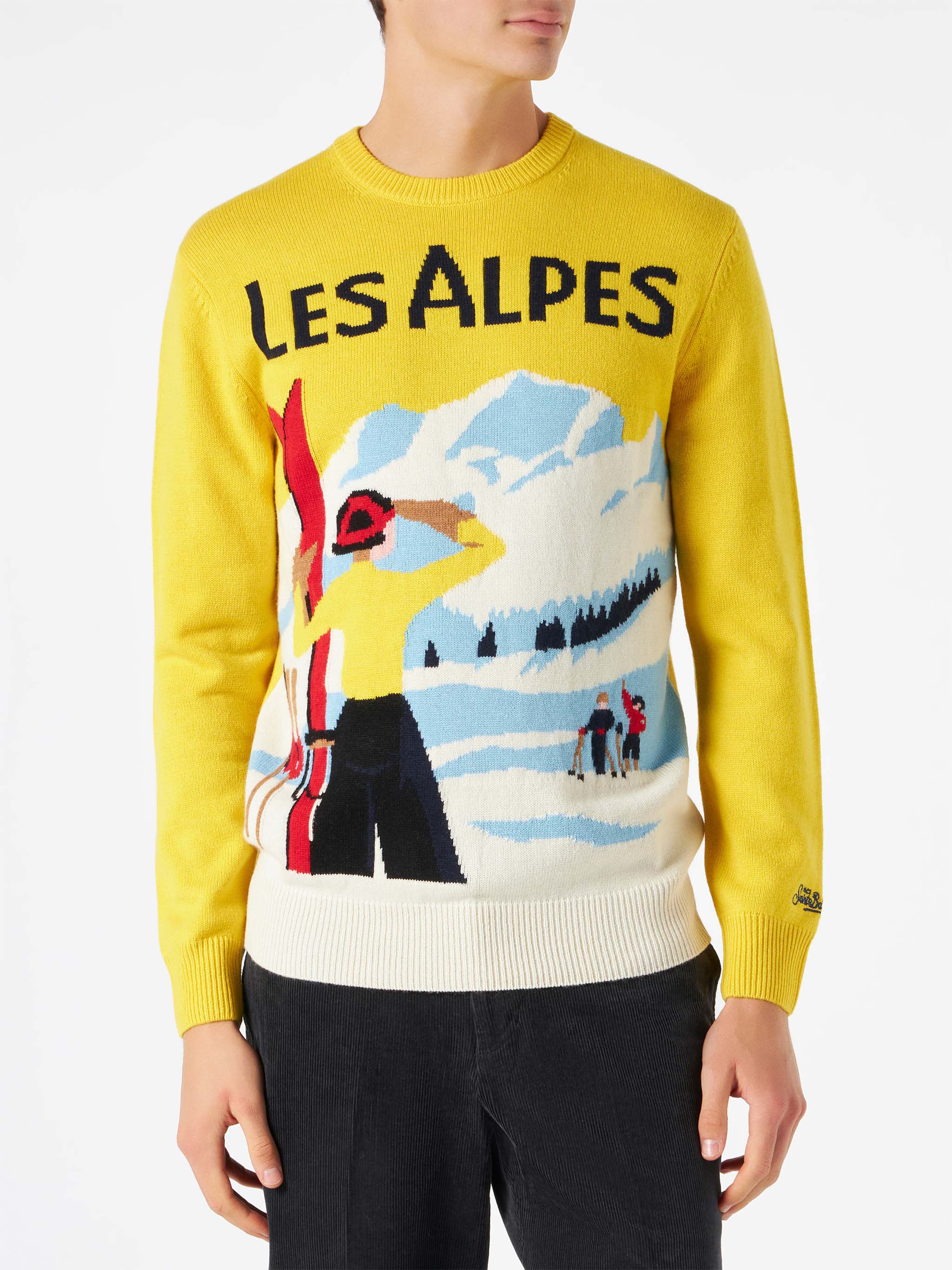 Maglione da uomo con cartolina Les Alpes