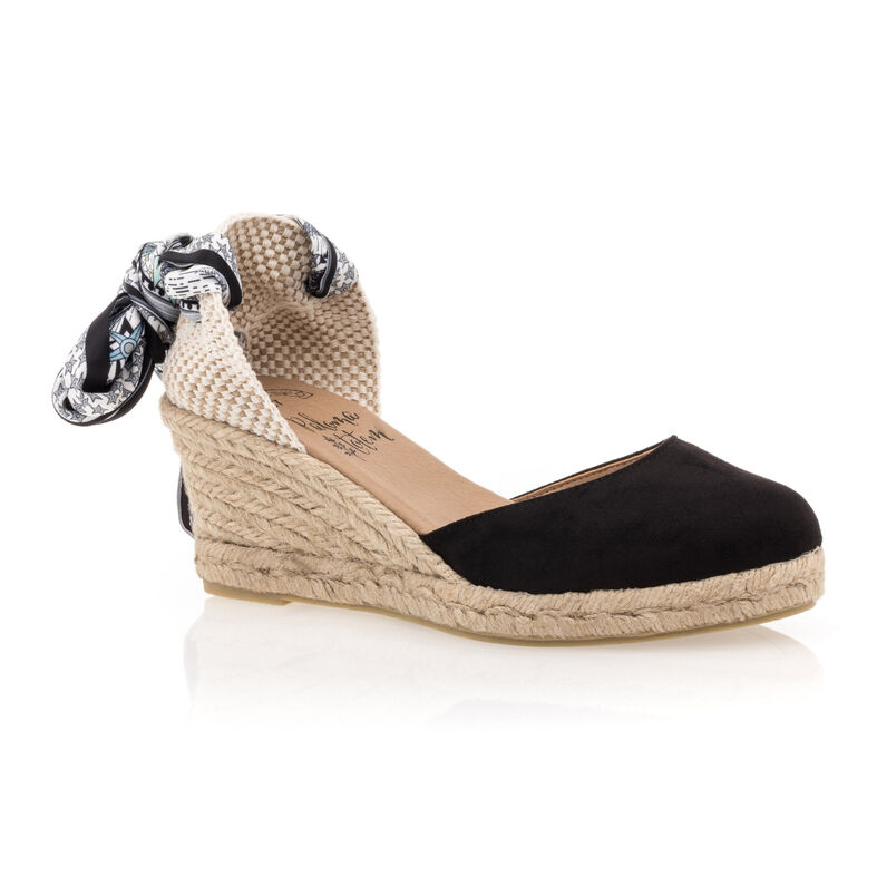 Zwarte espadrilles voor dames met touwzolen