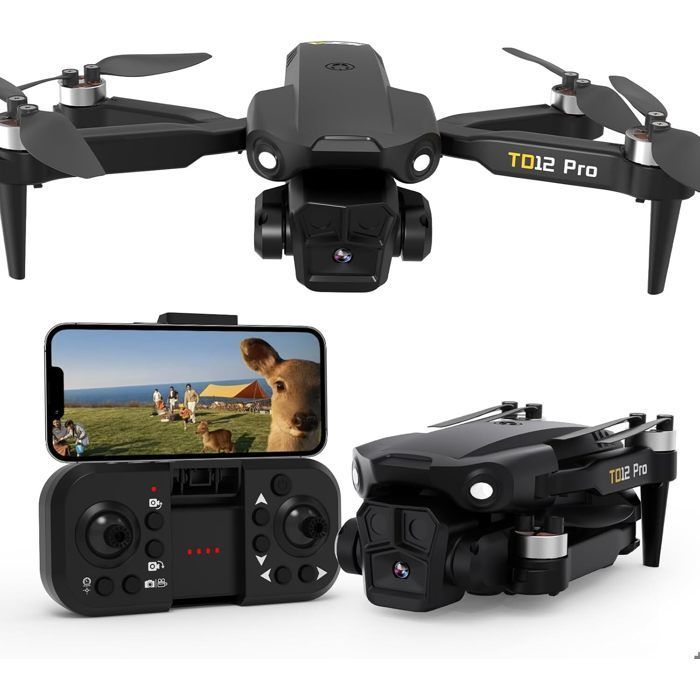Mini drone pieghevole con fotocamera 4K - Posizionamento ottico e motore brushless | 3 velocità regolabili | Custodia per il trasporto inclusa