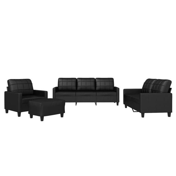 vidaXL 4-teiliges Sofa-Set mit Kissen, Sofas mit Armlehnen und Rückenlehne, Möbelset mit Fußstütze 3201343