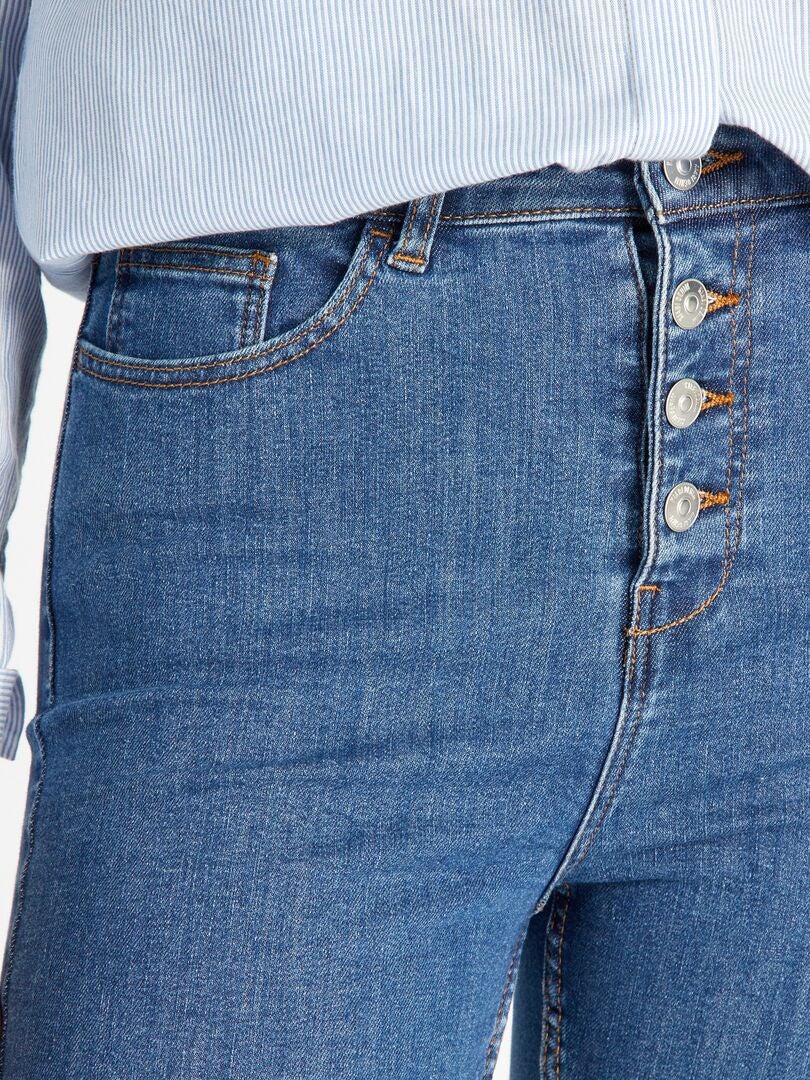 Calça jeans skinny de cintura alta - AZUL