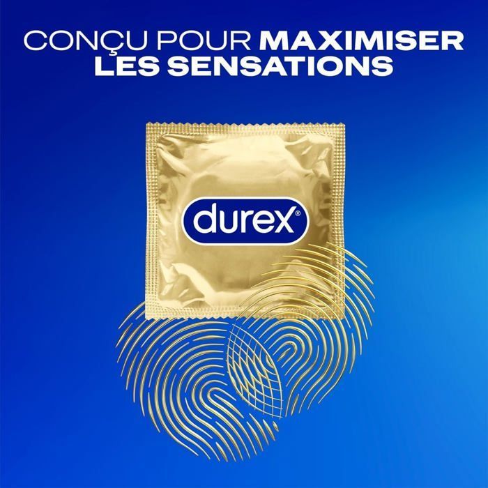 Durex - Lot de 30 Préservatifs Nude Sans Latex - Taille Standard - Convient aux personnes allergiques au latex - 3x10 pièces