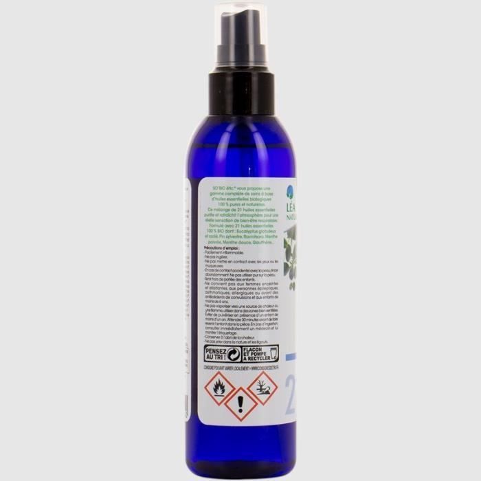 So'Bio Étic Arôma Spray Purificante Respiratório para Uso Doméstico com 21 Óleos Essenciais Orgânicos 200ml