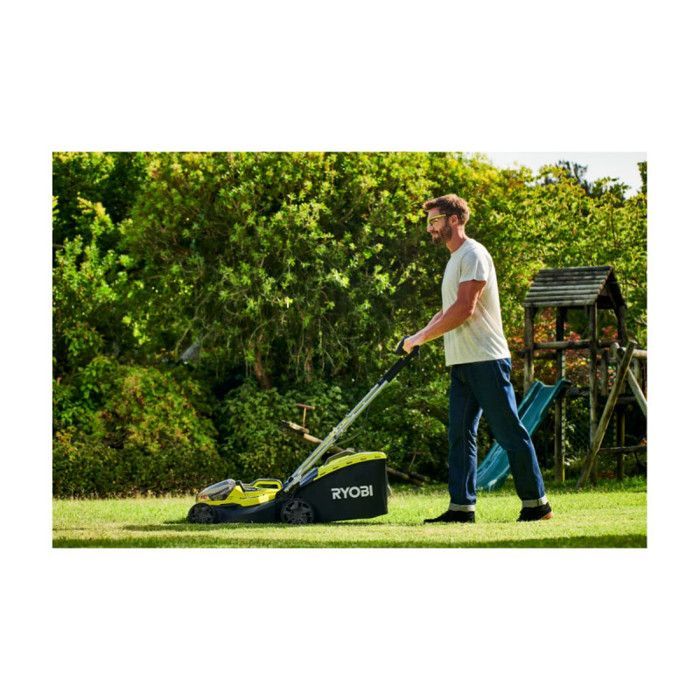 RYOBI - 36V HYBRIDE duwmaaier (aangedreven door 2 ONE+™ accu's) - 37 cm maaibreedte + 2 x 5 Ah accu's & lader - RY18LMH37A-250